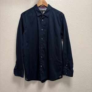 Ted Baker London Button down Shirt Men’s Size 5 Navy Blue Formal Shirt